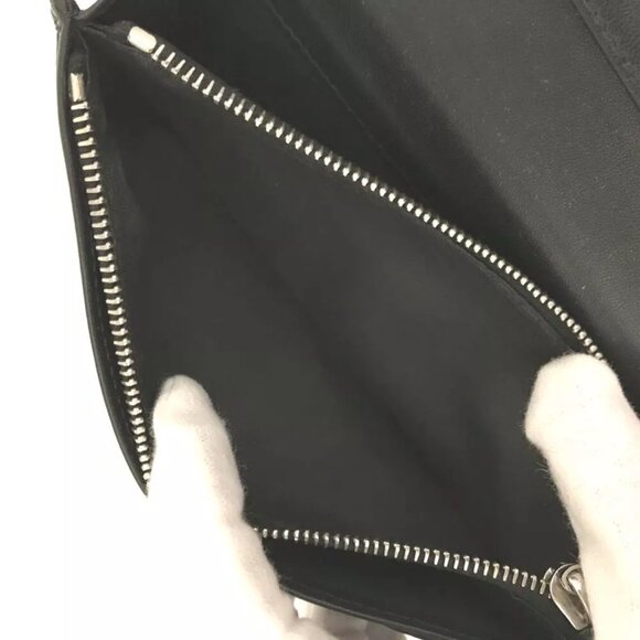 $1495 Authentic DIOR by CHRISTIAN DIOR Made in ITALY Unisex Black Leather Wallet - Picture 7 of 12